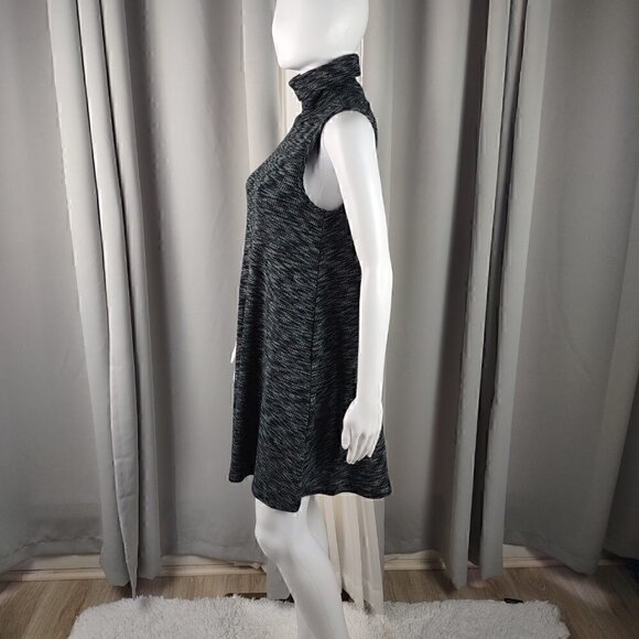Alya Turtleneck Sleeveless Midi Black, Gray Dress Size XS - Picture 3 of 11